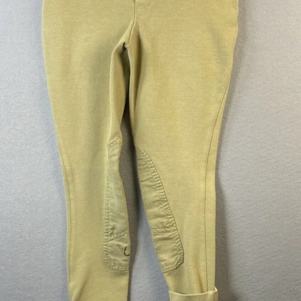 Equestrian Pants‎ Leggings Girls Size 12 Knee Patch Lowrise Pull-on Jods Horse